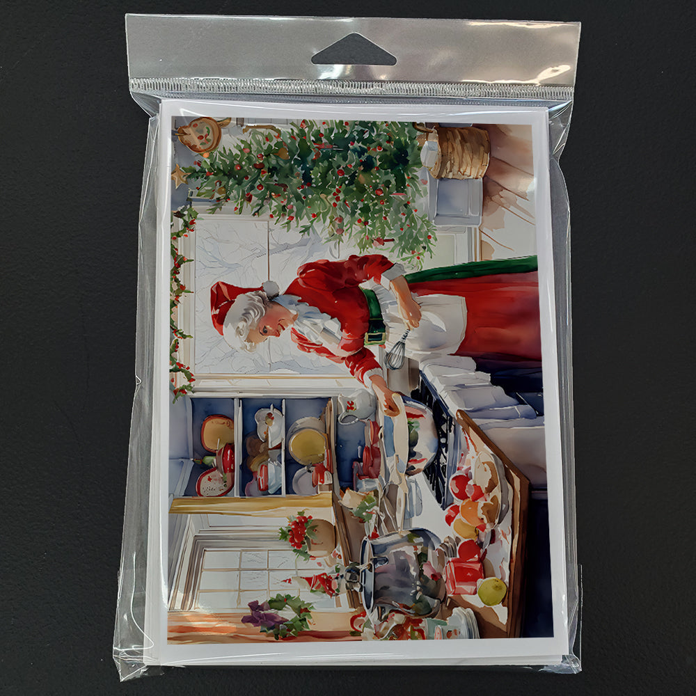 Cookies with Santa Claus Mrs. Claus Greeting Cards Pack of 8