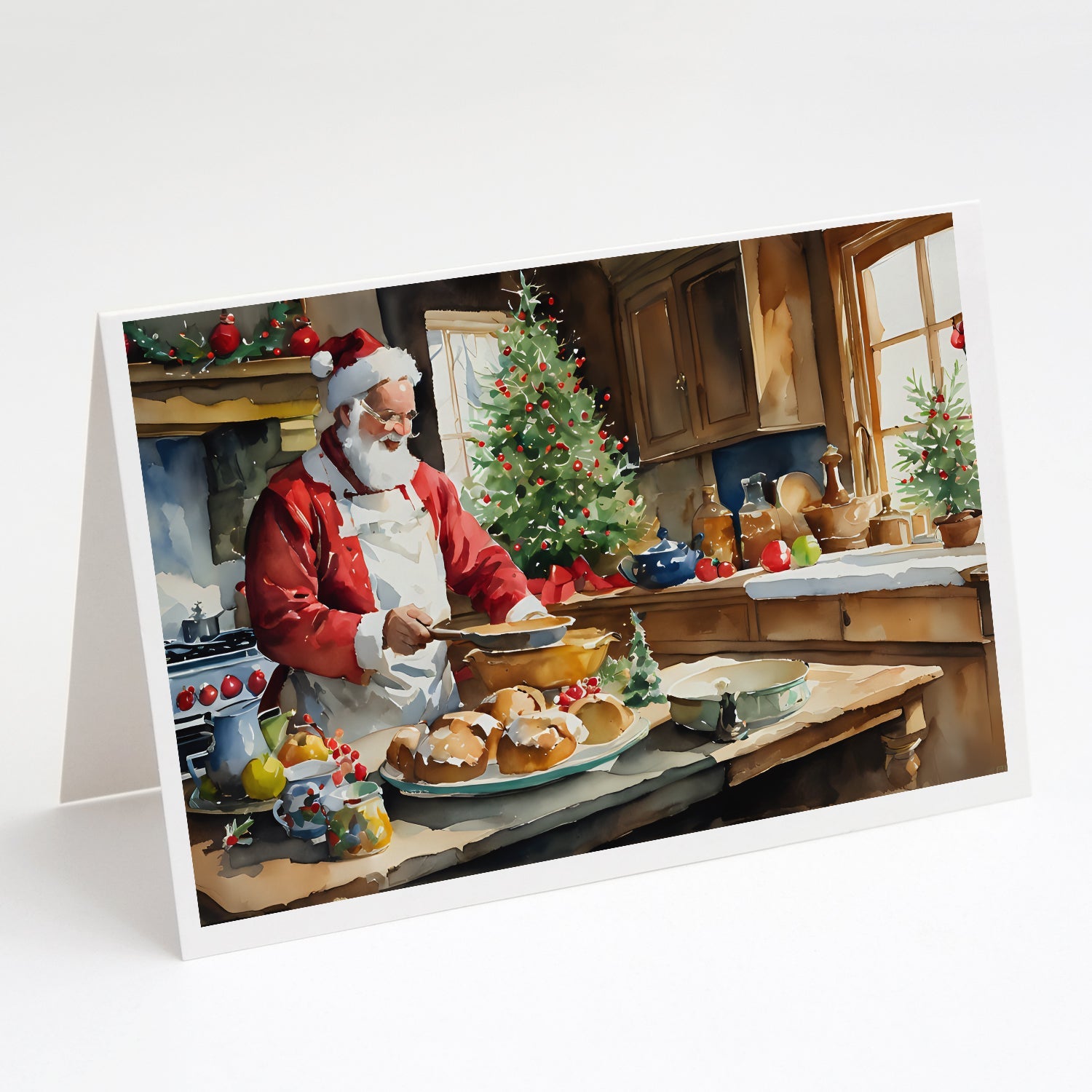 Cookies with Santa Claus Weihnachtsmann Greeting Cards Pack of 8
