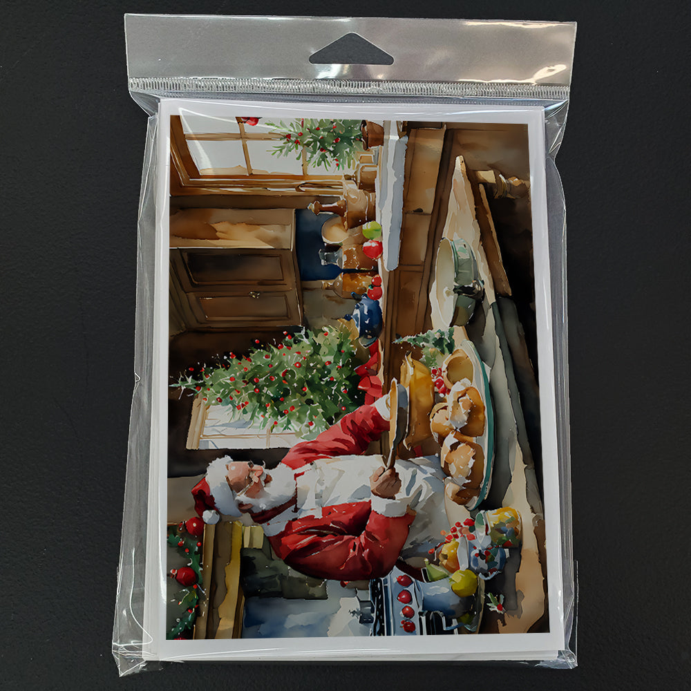 Cookies with Santa Claus Weihnachtsmann Greeting Cards Pack of 8