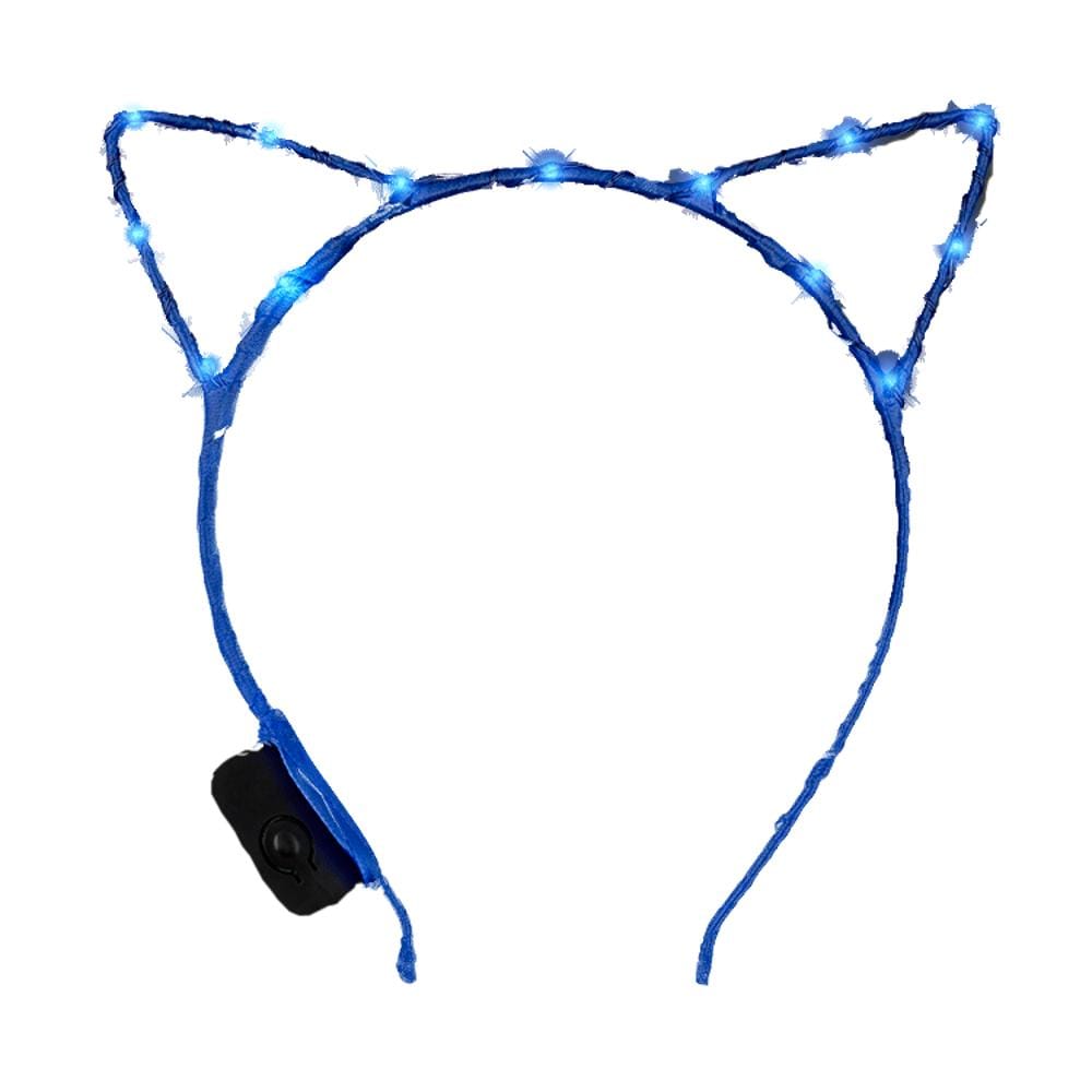 Blue LED Kitty Cat Ear Headband