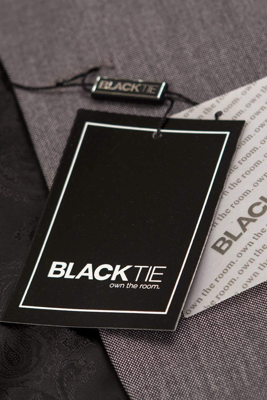 "Sebastian" Grey Pindot Tuxedo Jacket Shawl (Separates)